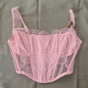 Victoria's Secret Soft Pink Lace Corset Top